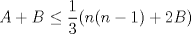 TEX: $A+B\le \dfrac{1}{3}(n(n-1)+2B)$