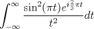 TEX: $$\int_{-\infty}^{\infty} \frac{\sin^2(\pi t) e^{i \frac{2}{3}\pi t}}{t^2} dt $$