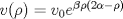 TEX: $v(\rho)=v_0 e^{\beta \rho(2\alpha-\rho)}$