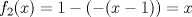 TEX: $$f_2(x) = 1 - (-(x-1)) = x$$