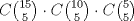 TEX: $C \binom{15}{5} \cdot C\binom{10}{5} \cdot C\binom{5}{5}$