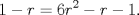 TEX: $$1-r=6r^{2}-r-1.$$