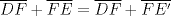 TEX: $\overline{DF} + \overline{FE} = \overline{DF} +\overline{FE'}$