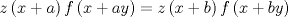 TEX: $$z\left( x+a \right)f\left( x+ay \right)=z\left( x+b \right)f\left( x+by \right)$$