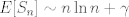 TEX: $E[S_n]\sim n\ln n+\gamma$