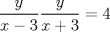 TEX: $$ \frac{y}{x-3} \frac{y}{x+3} =4 $$