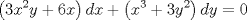 TEX: $$\left ( 3x^{2}y+6x \right )dx+\left ( x^{3}+3y^{2} \right )dy=0$$