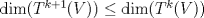 TEX: $\text{dim}(T^{k+1}(V))\leq\text{dim}(T^k(V))$