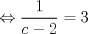 TEX: $$\Leftrightarrow \frac{1}{c-2}=3$$