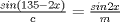 TEX: $\frac{sin(135-2x)}{c}=\frac{sin2x}{m}$