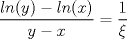 TEX: \[\frac{ln(y)-ln(x)}{y-x}=\frac{1}{\xi }\]<br />