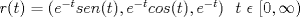 TEX: $r(t)=(e^{-t}sen(t),e^{-t}cos(t),e^{-t}) \ \ t \ \epsilon \ [0,\infty)$