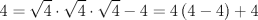 TEX: $$<br />4 = \sqrt 4  \cdot \sqrt 4  \cdot \sqrt 4  - 4 = 4\left( {4 - 4} \right) + 4<br />$$