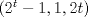 TEX: $(2^t-1,1,2t)$