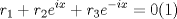 TEX:  $$r_1+r_2e^{ix}+r_3e^{-ix}=0 (1)$$