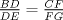 TEX: $\frac{BD}{DE} = \frac{CF}{FG}$