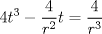 TEX: $$4t^3-\frac 4{r^2}t=\frac 4{r^3}$$