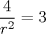 TEX: $$\frac{4}{r^2}=3$$