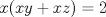 TEX: \( x(xy+xz)=2 \)