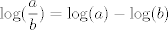 TEX: $$\log(\frac{a}{b}) = \log(a)-\log(b)$$