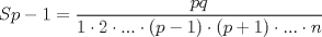 TEX: $Sp-1=\dfrac{pq}{1\cdot 2\cdot...\cdot (p-1)\cdot (p+1)\cdot...\cdot n}$