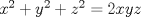 TEX: $x^2+y^2+z^2=2xyz$