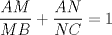 TEX: $\dfrac{AM}{MB}+\dfrac{AN}{NC}=1$