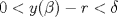 TEX: $0<y(\beta)-r<\delta$