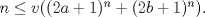 TEX: $n\le v((2a+1)^n+(2b+1)^n)$.