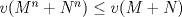 TEX: $v(M^n+N^n)\le v(M+N)$