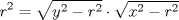 TEX: \[{r^2} = \sqrt {{y^2} - {r^2}}  \cdot \sqrt {{x^2} - {r^2}} \]<br />