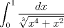 TEX: $$\int_{0}^{1}\frac{dx}{\sqrt[3]{x^{4}+x^{2}}}$$