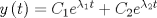 TEX: $y\left( t \right)={ C }_{ 1 }{e}^{{\lambda}_{1}t}+{ C }_{ 2 }{e}^{{\lambda}_{2}t}$