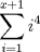 TEX: \( \displaystyle \sum _{ i=1 }^{ x+1 }{ { i }^{ 4 } }  \)