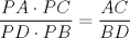 TEX: $\displaystyle \frac{PA\cdot PC}{PD\cdot PB}=\displaystyle \frac{AC}{BD}$