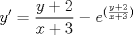 TEX: $$y'=\frac { y+2 }{ x+3 } -{ e }^{ (\frac { y+2 }{ x+3 } ) }$$