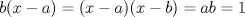 TEX: $b(x-a)=(x-a)(x-b)=ab=1$