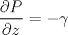 TEX: $\dfrac{\partial P}{\partial z}=-\gamma$