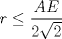 TEX: $r\leq \dfrac{AE}{2\sqrt{2}}$