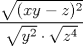 TEX: $\dfrac{\sqrt {(xy - z)^2}}{\sqrt {y^2}\cdot \sqrt {z^4}}$