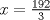 TEX: $ x= \frac{192}{3} $ 