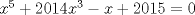 TEX: $x^5+2014x^3-x+2015=0$