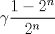 TEX: $$<br />\gamma \frac{1-2^{n}}{2^{n}}<br />$$