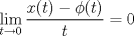 TEX: $\displaystyle\lim_{t\rightarrow0}\frac{x(t)-\phi(t)}{t}=0$