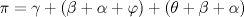 TEX: $\pi=\gamma+(\beta+\alpha+\varphi)+(\theta+\beta+\alpha)$