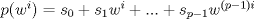 TEX: $p(w^i)=s_0+s_1w^i+...+s_{p-1}w^{(p-1)i}$