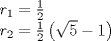 TEX: <br />\[\begin{array}{l}<br />{r_1} = \frac{1}{2}\\<br />{r_2} = \frac{1}{2}\left( {\sqrt 5  - 1} \right)<br />\end{array}\]