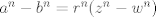 TEX: $a^n-b^n=r^n(z^n-w^n)$