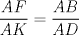 TEX: $\displaystyle \frac{AF}{AK}=\displaystyle \frac{AB}{AD}$