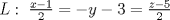 TEX: $L:\;\frac{x-1}{2}=-y-3=\frac{z-5}{2}$